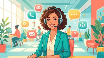 Employee with headphone